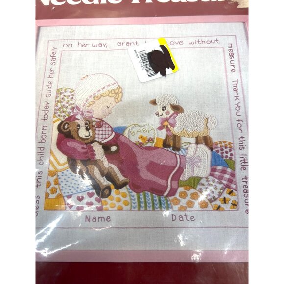 Needle Treasures Stitchery Bless This Child Girl Lamb Embroidery Needlecraft Kit - Picture 2 of 4